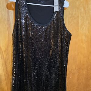 Lane Bryant Sparkling Black Sequin Top